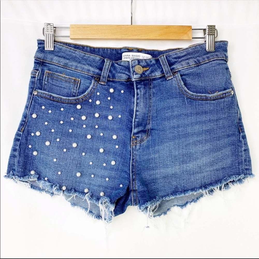 Zara Jean Shorts 4 Pearl details